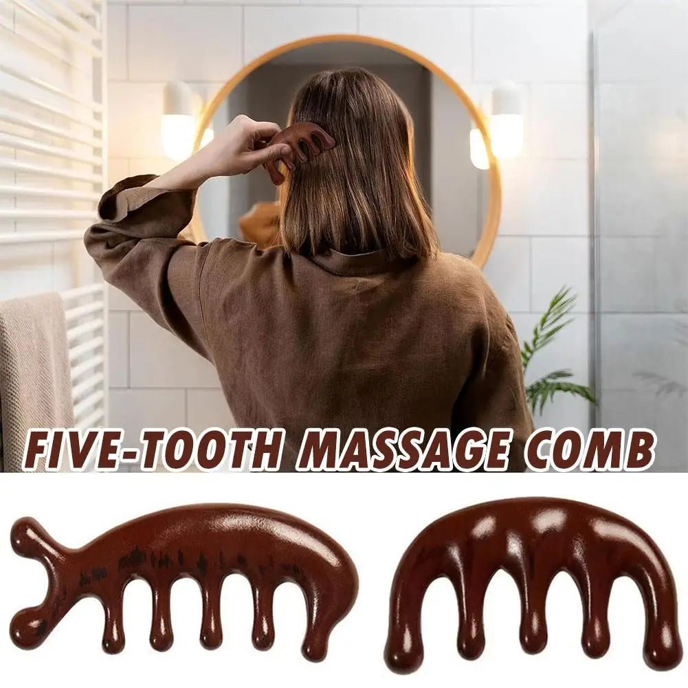 Gua Sha Massage Comb, Head and Face Scalp, Natural Facial Massager, Wide Tooth, Guasha Scraping, Body Massage