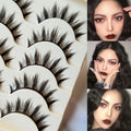 5 Paris Cat Eye False Eyelashes Long Thick Cosplay Fake Eye Lashes Extension Smokey Natural Makeup Handmade Reusable