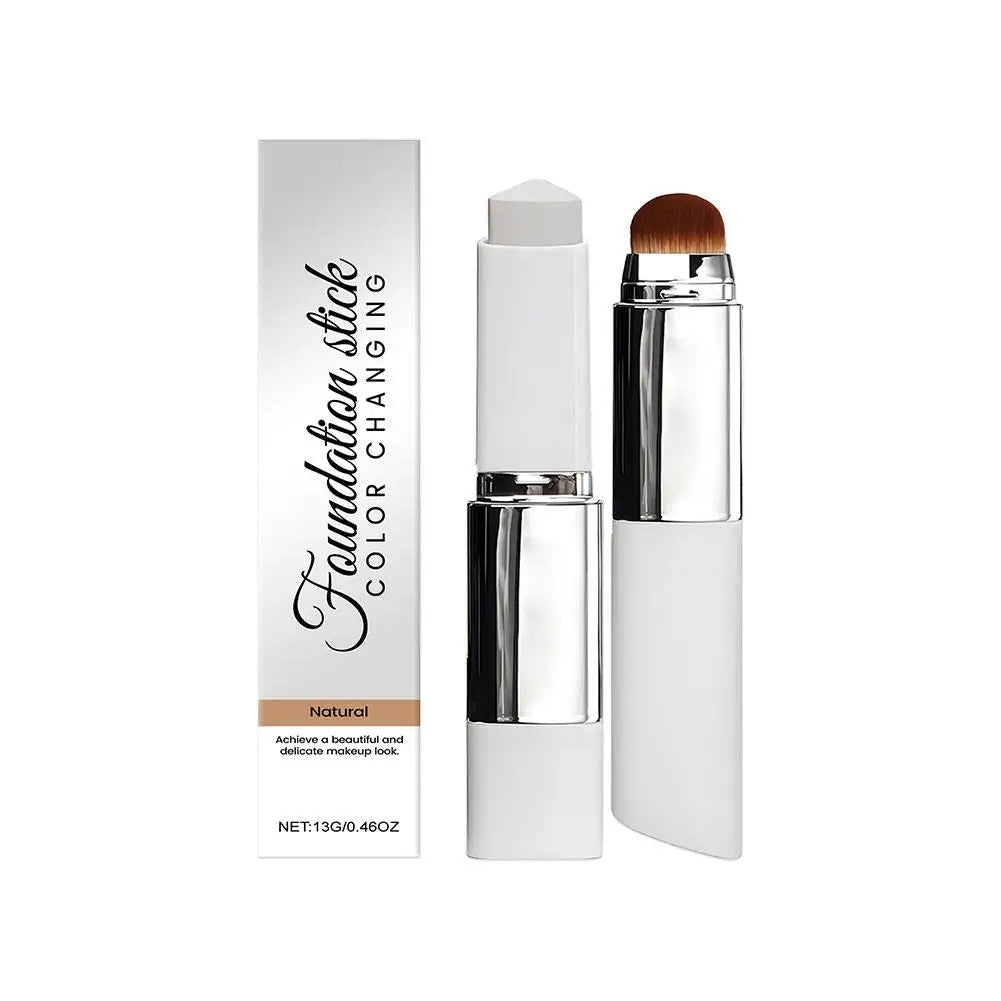 Color-Changing Foundation Stick Lightweight Moisturizing Brightening Concealer Foundation Color Changing for Various Skin Tones