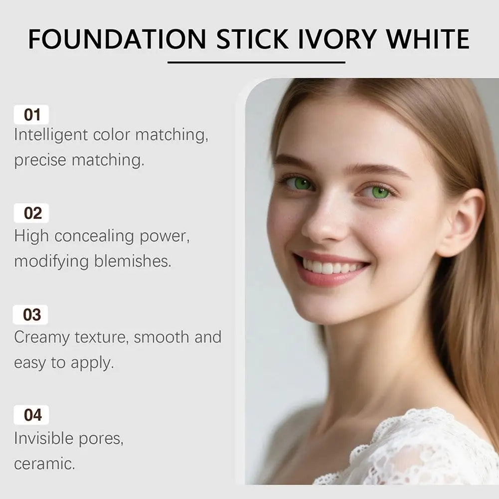 Color-Changing Foundation Stick Lightweight Moisturizing Brightening Concealer Foundation Color Changing for Various Skin Tones
