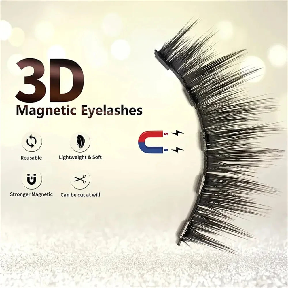 Magnetic Lashes & Magnetic Eyeliner Kit, Lash Extension No Glue Needed，There are two magnetic eyeliner and tweezers