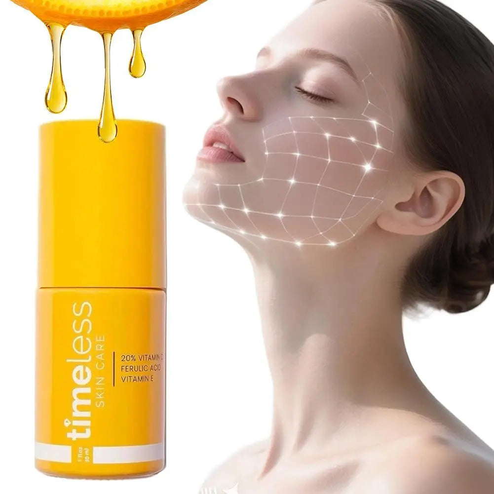 Timeless 20% Vitamin C Antioxidant Serum, Brightening Hydration Even skin tone for Radiance Enhance Skin Elasticity Shrink Pores