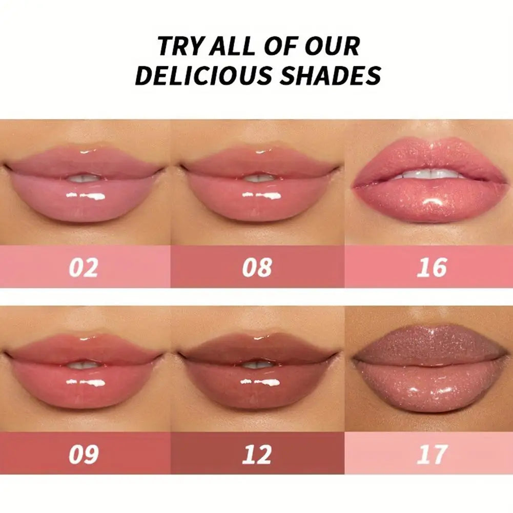 Shiny Hydrating Mirror Lip Gloss For Fuller Lips Long-Lasting Moisturizing Nude Lip Plumper Glossy Lip Gloss For Daily Makeup
