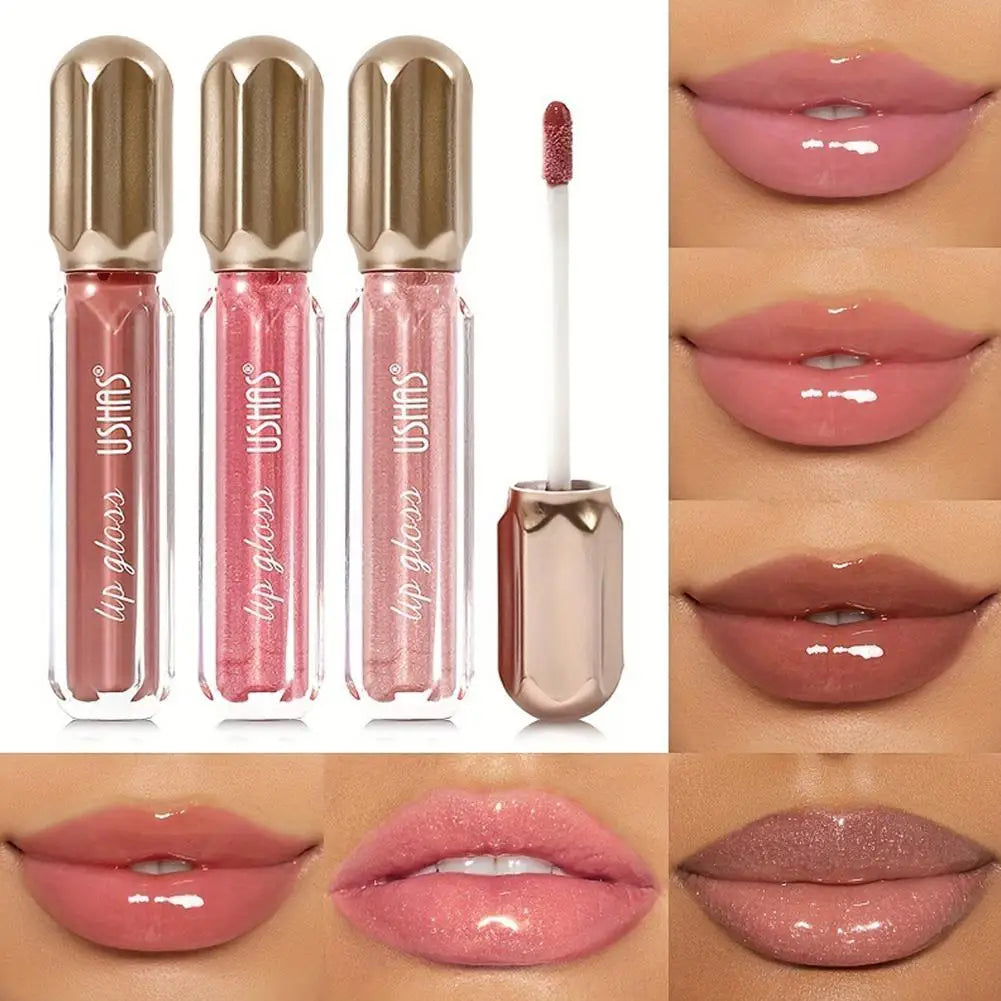 Shiny Hydrating Mirror Lip Gloss For Fuller Lips Long-Lasting Moisturizing Nude Lip Plumper Glossy Lip Gloss For Daily Makeup