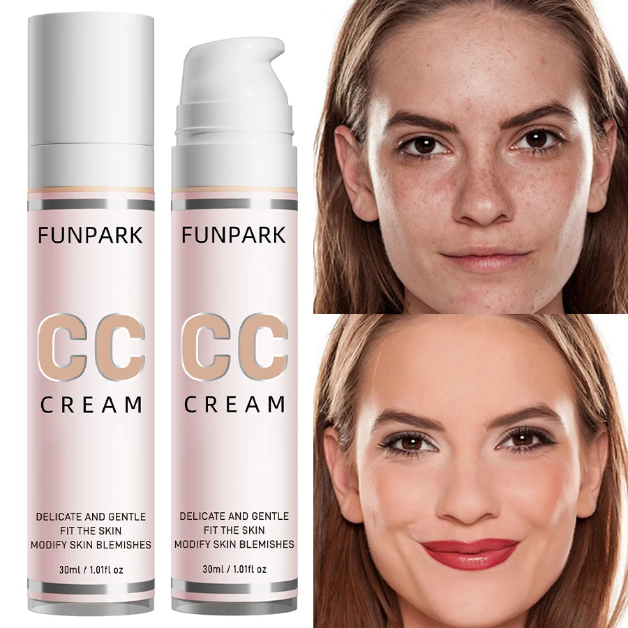 30ml 1Pc Color Correcting CC Cream Facial Foundation Waterproof Concealer Whitening Liquid Foundation Korean Makeup Cosmetics