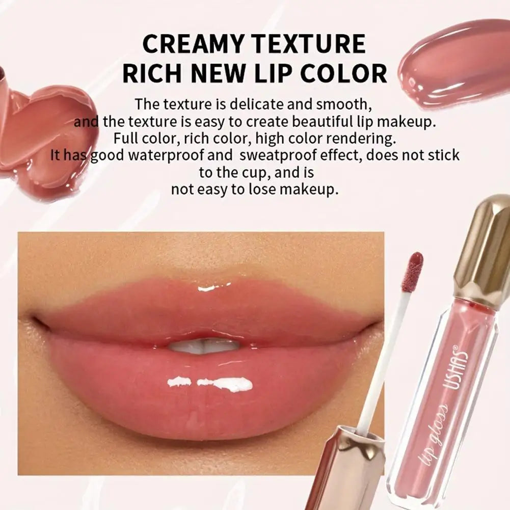 Shiny Hydrating Mirror Lip Gloss For Fuller Lips Long-Lasting Moisturizing Nude Lip Plumper Glossy Lip Gloss For Daily Makeup