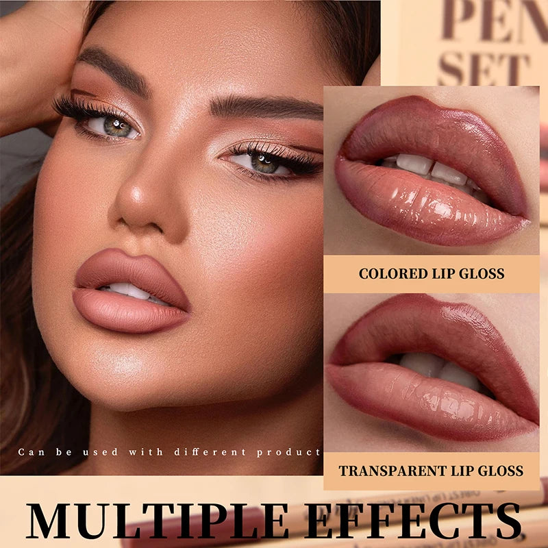 12 piece matte lipliner set, smooth and easy to apply, non smudging and non fading, natural makeup effect