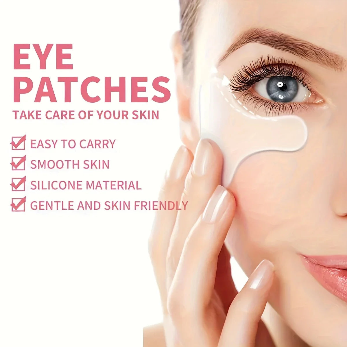 [Silicone Eye Patch] Silicone T-shaped Eye Patch Portable Facial Skincare, 100% Silicone Material, Strong Adhesion
